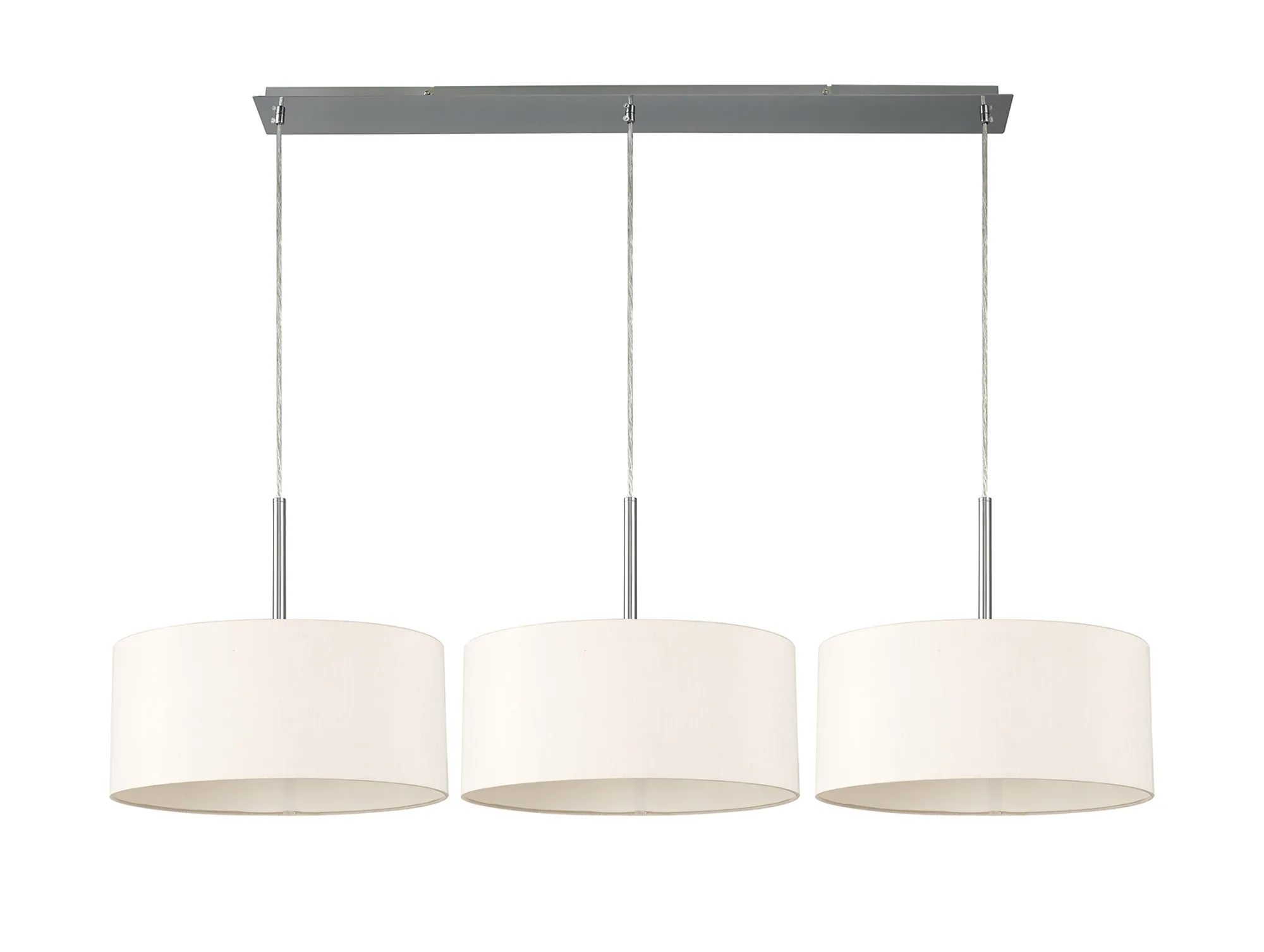 Baymont 40cm Shade 3 Light Pendant Polished Chrome, Nude Beige/Moonlight DK0562  Deco Baymont CH NU